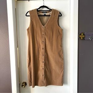 Corduroy button up mini dress